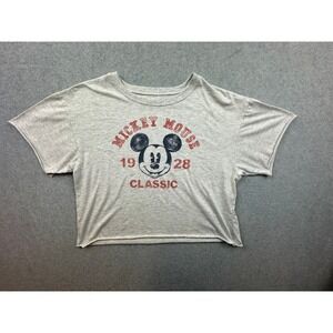 Disney Mickey Mouse Classic 1928 Gray Cropped Graphic T-Shirt Large JT22749